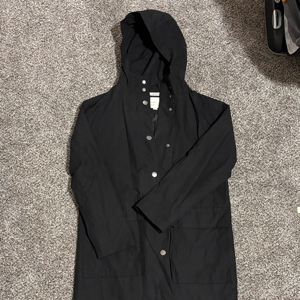 a new day Black Trench Coat